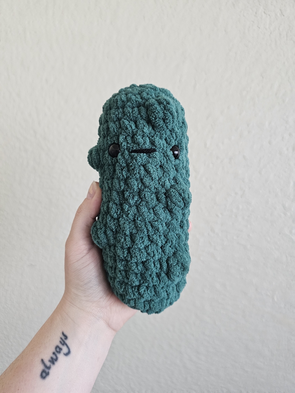 Handmade Plush Cuddly Pickle in Deep Teal